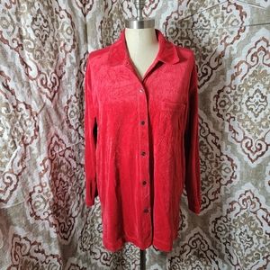 CW Women's Red Velour Shirt